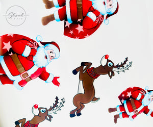 Santa Reindeer Christmas Cellophane hamper wrap