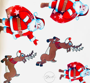 Santa Reindeer Christmas Cellophane hamper wrap