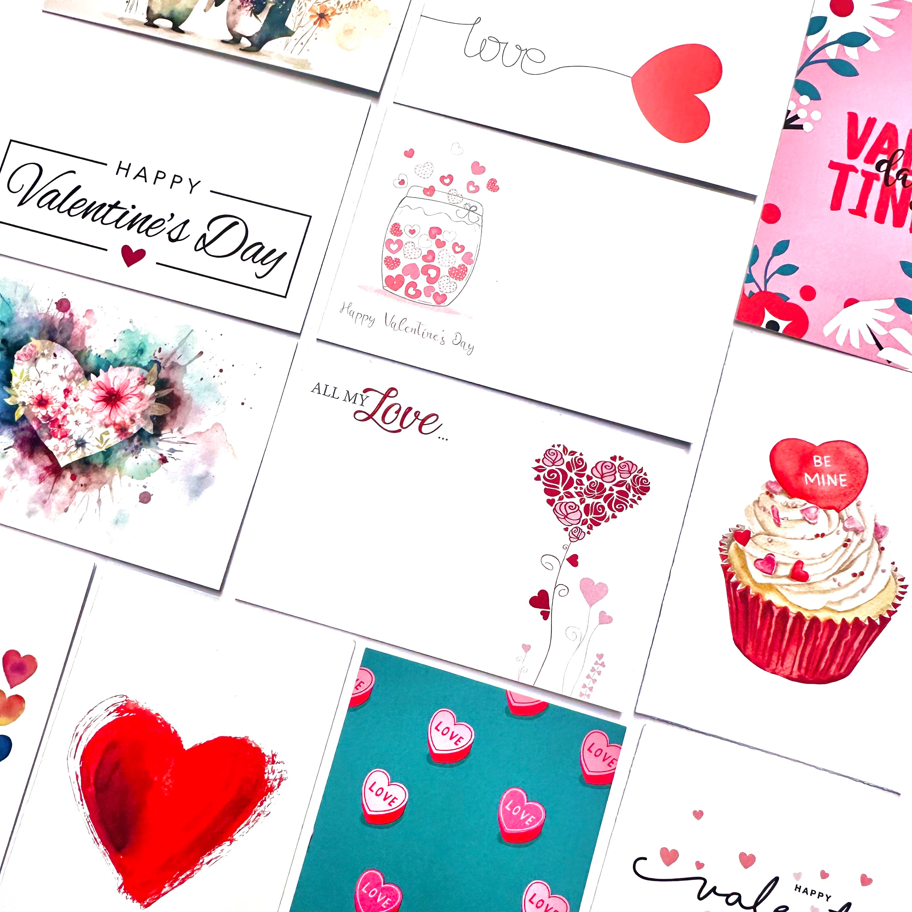 ShredAstic®️ VALENTINE Love  (Pack of 12 assorted) Florist Message Cards