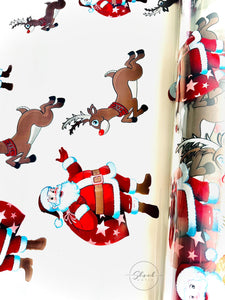 Santa Reindeer Christmas Cellophane hamper wrap