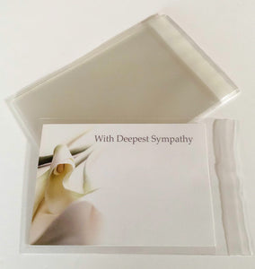 Funeral Memorial large  (Pack of 4) d set Floristry Cards with 4 cello bags
