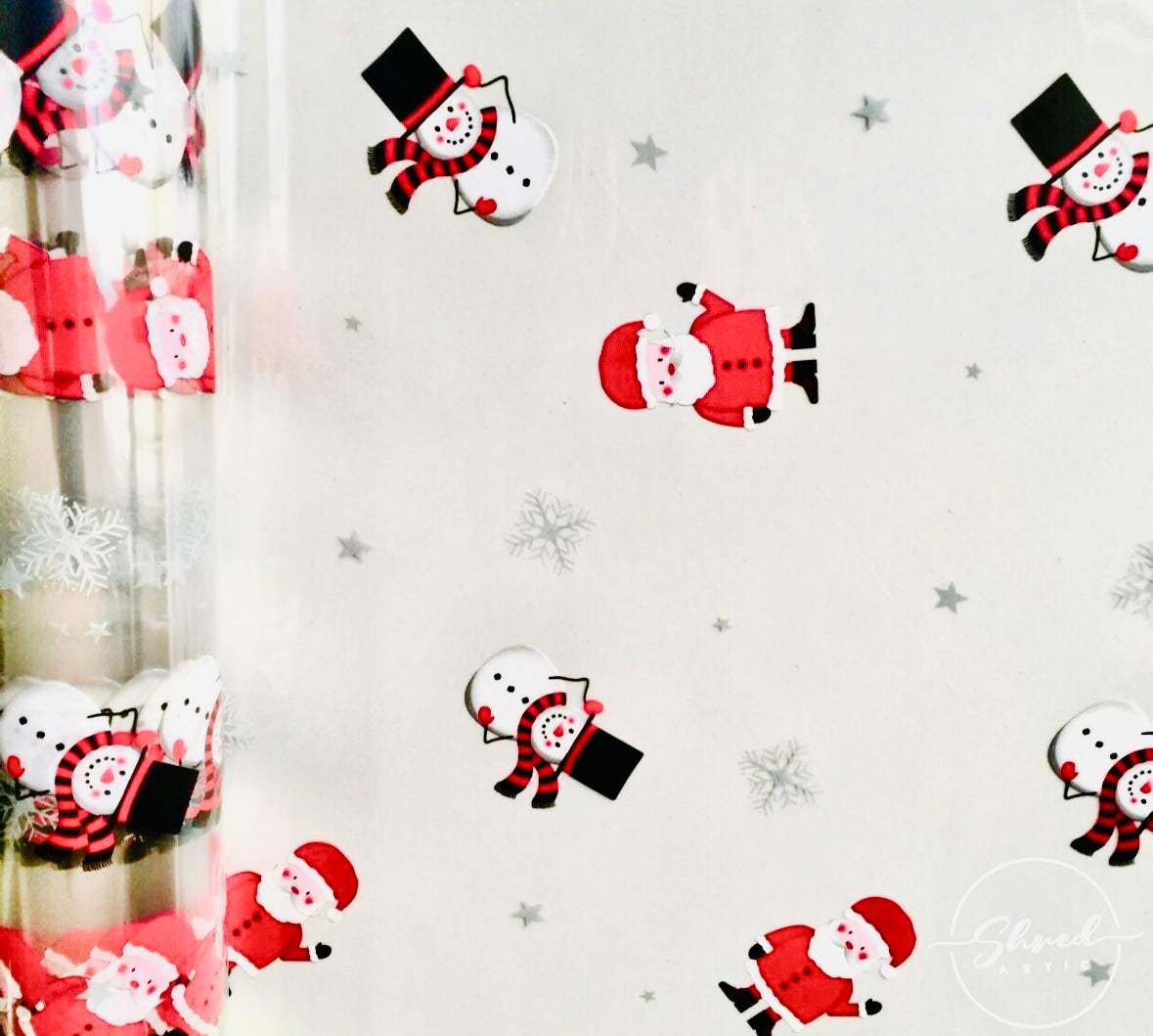 Santa Snowman Snowflakes Christmas Cellophane hamper wrap