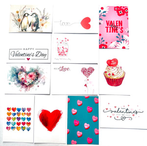 ShredAstic®️ VALENTINE Love  (Pack of 12 assorted) Florist Message Cards