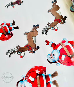 Santa Reindeer Christmas Cellophane hamper wrap