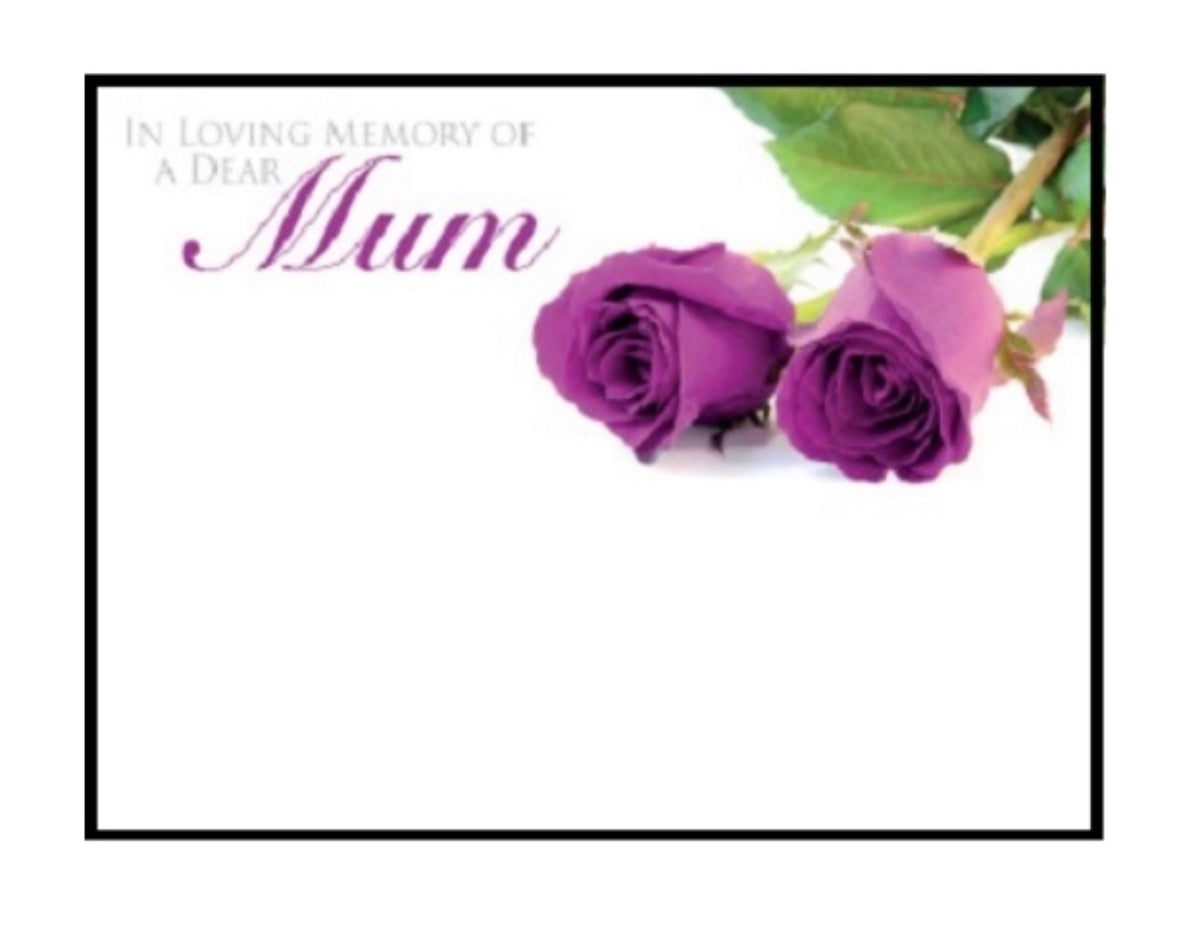 Large Funeral Memorial Cards - Mum Mother Mam Mom Mama 9x12cm