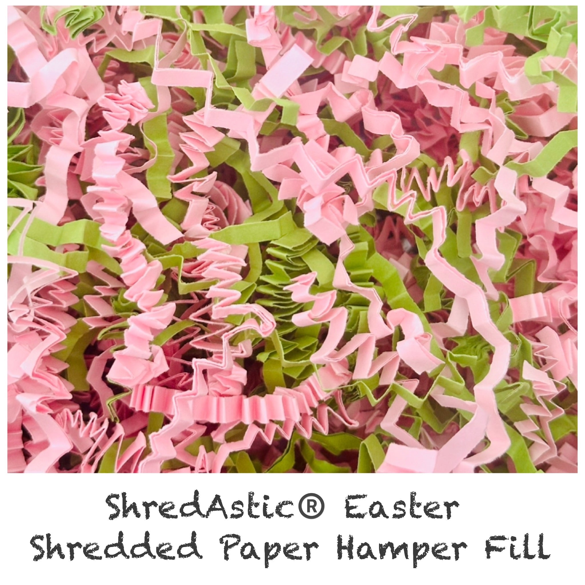 ShredAstic®️ Easter Hamper Fill ZigZag Crinkle Paper Mix pink & green