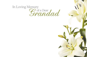 ILM of a Dear Grandad Funeral Message Card large 9 x 12 cm / cello bag