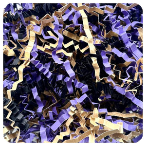 ShredAstic®️ SHREDDED PAPER Lilac Purple/Gold/Black ZigZag Crinkle hamper Mix