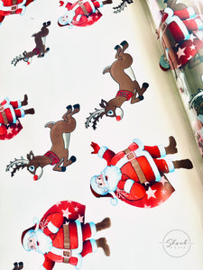 Santa Reindeer Christmas Cellophane hamper wrap