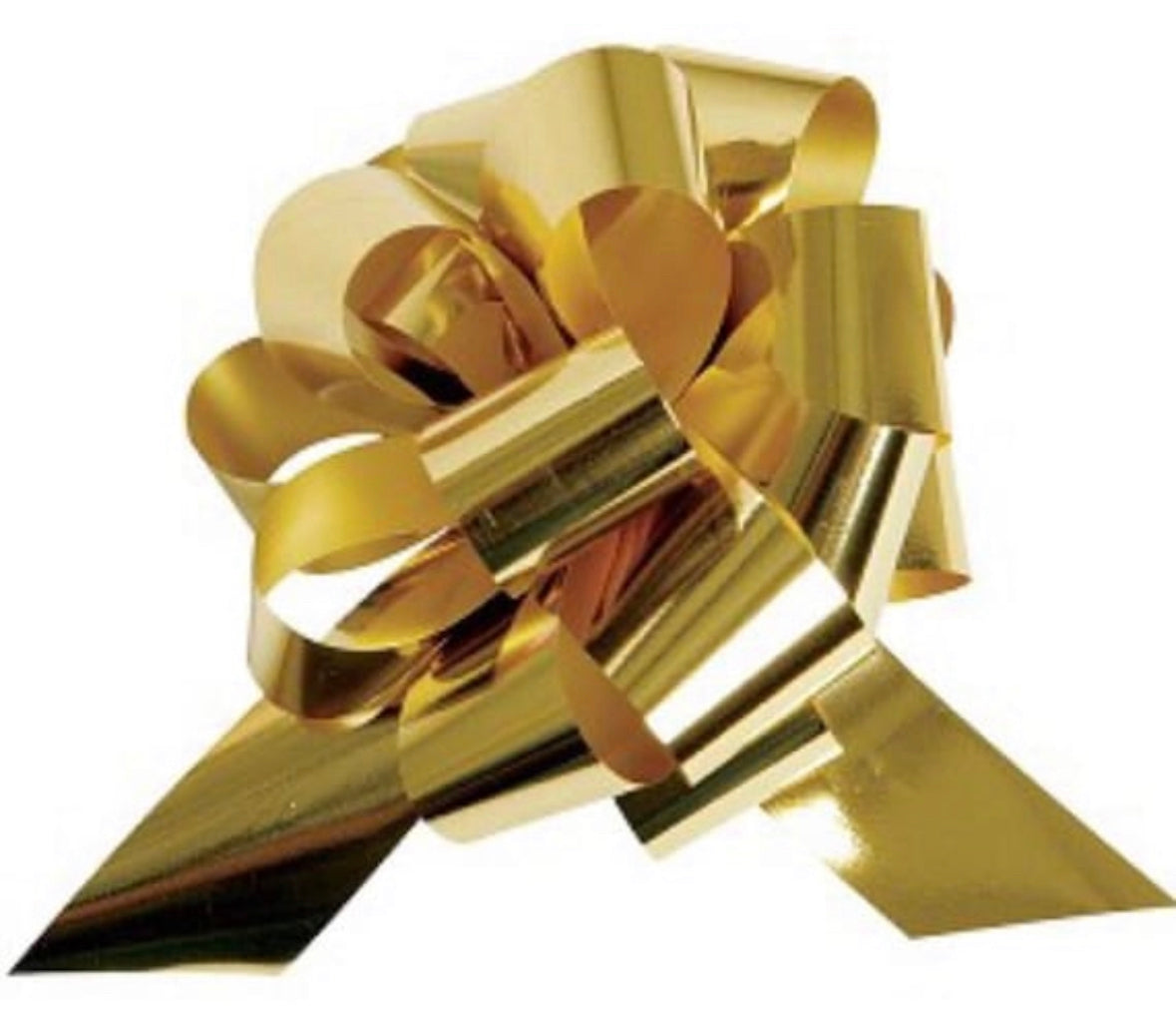 Black & Gold dot - Florist Cellophane & Gold Metallic Pull Bow