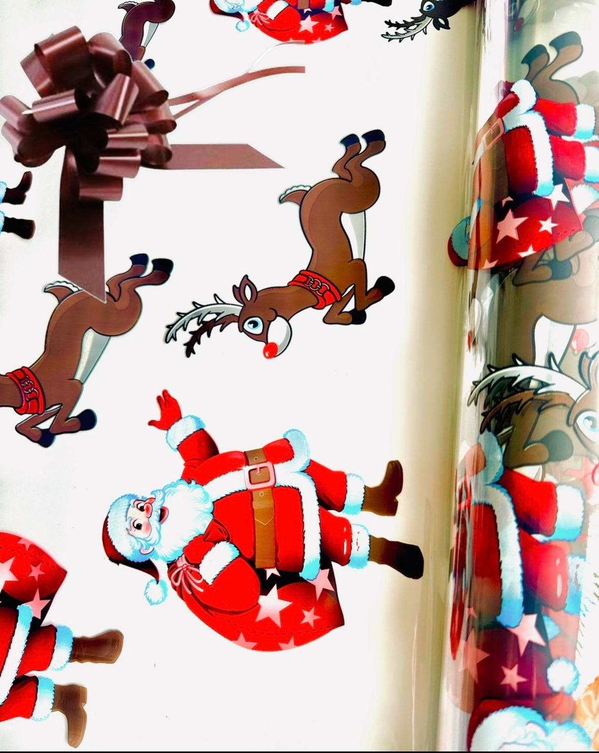 Santa Reindeer Christmas Cellophane hamper wrap