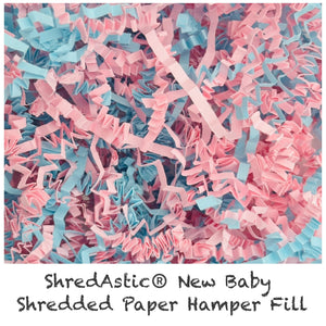 ShredAstic®️ Easter Baby Shower Pink Blue Hamper Fill Kraft ZigZag Crinkle Paper Mix
