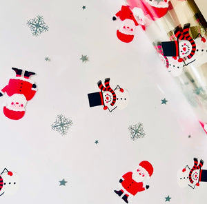 Santa Snowman Snowflakes Christmas Cellophane hamper wrap