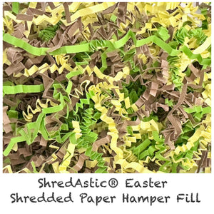 ShredAstic®️ Easter Hamper Fill Kraft Green Yellow ZigZag Crinkle Paper Mix