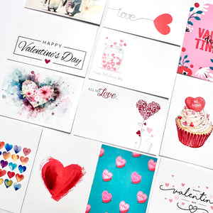 ShredAstic®️ VALENTINE Love  (Pack of 12 assorted) Florist Message Cards