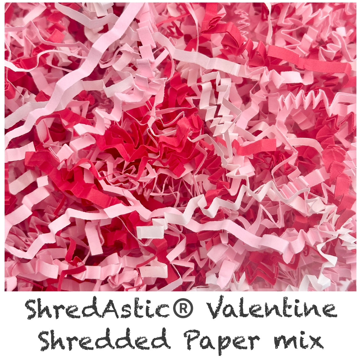 ShredAstic®️  Valentines Love Mix - Red,Pink & White , ZigZag Crinkle Paper Mix Valentines Mothers Day Birthday Xmas