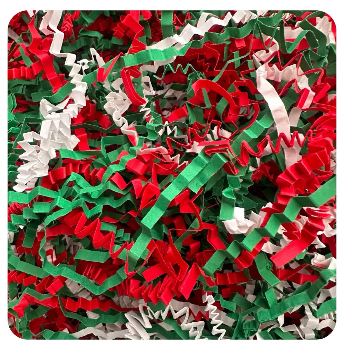 ShredAstic®️ Red, Green and White ZigZag Crinkle Paper Mix