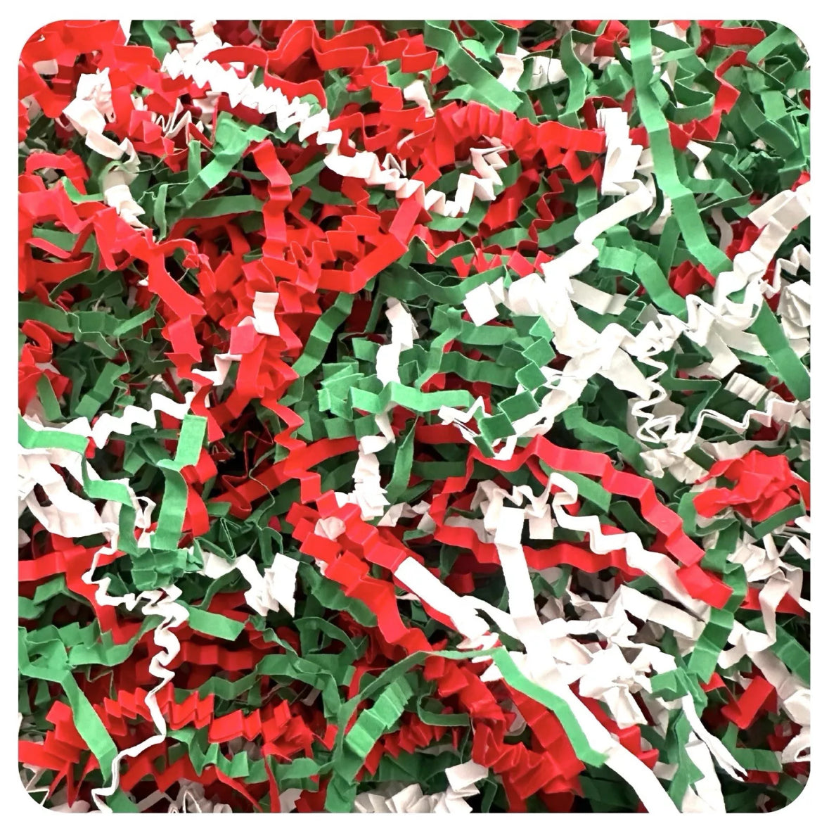 ShredAstic®️ Red, Green and White ZigZag Crinkle Paper Mix