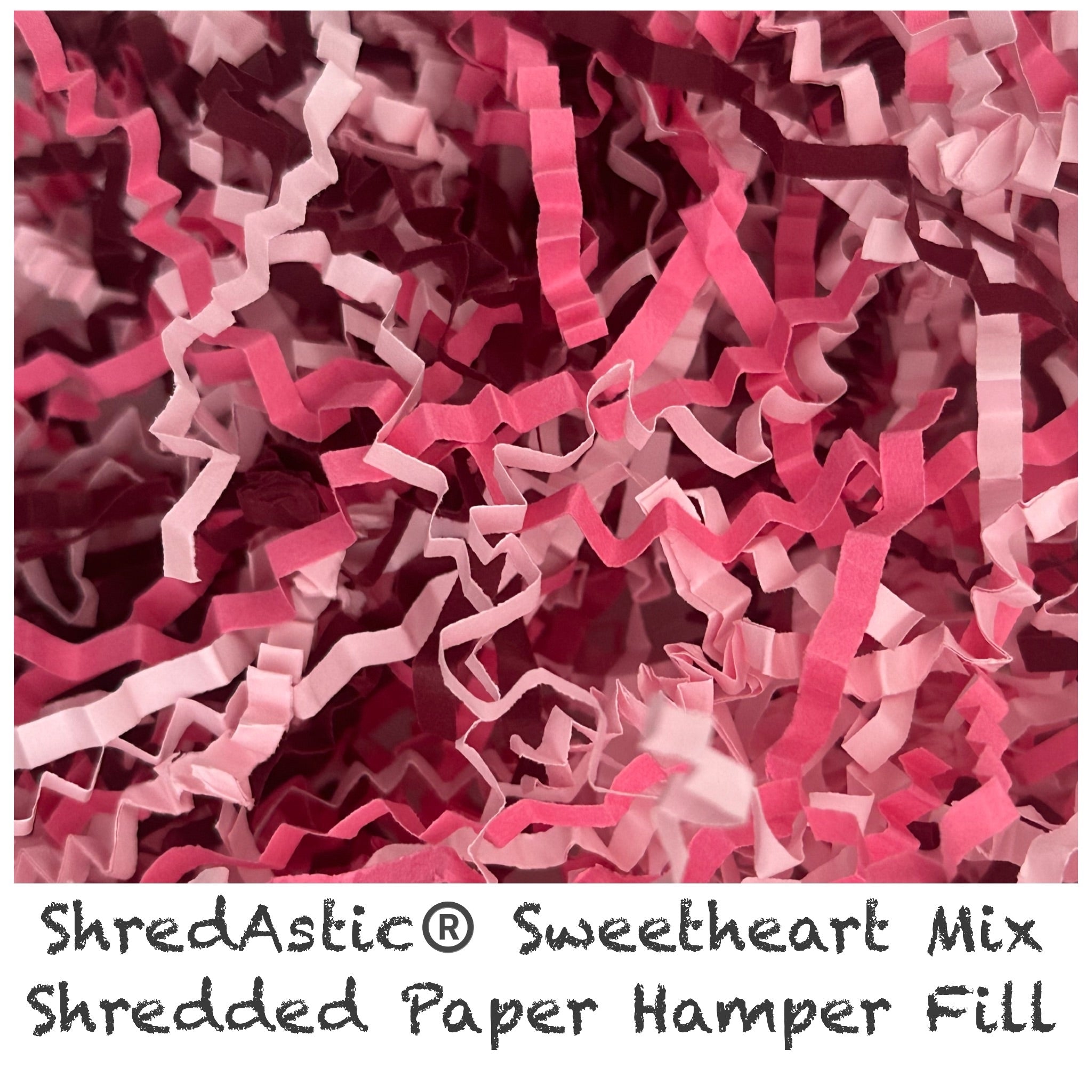 ShredAstic®️ Sweetheart Mix - Candy Pink, Pale Pink & Burgundy ZigZag Crinkle Paper Mix Valentines Mothers Day