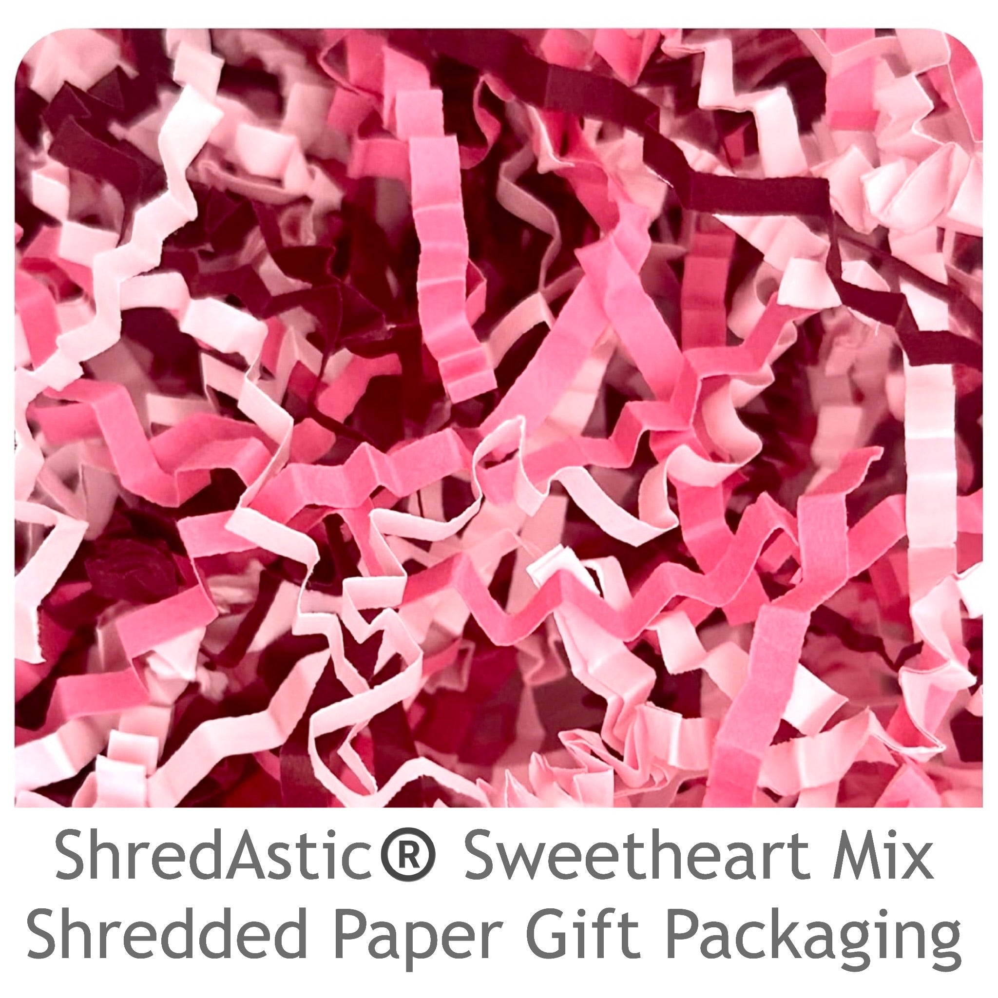 ShredAstic®️ Sweetheart Mix - Candy Pink, Pale Pink & Burgundy ZigZag Crinkle Paper Mix Valentines Mothers Day