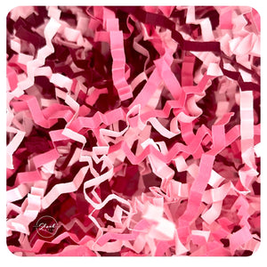 ShredAstic®️ Sweetheart Mix - Candy Pink, Pale Pink & Burgundy ZigZag Crinkle Paper Mix Valentines Mothers Day