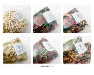 ShredAstic®️ Red, Gold, Spruce Green Standard Shredded Paper Mix