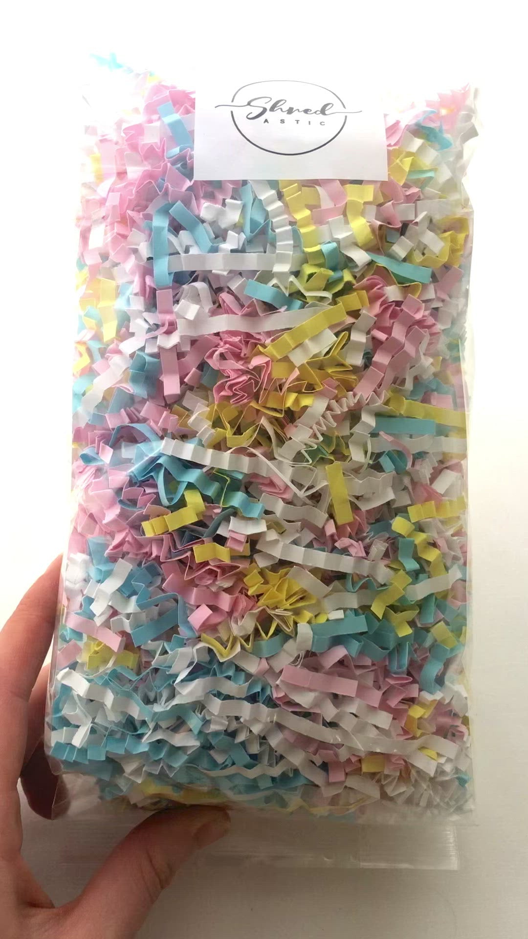 ShredAstic®️ White, Yellow, Pink & Blue  ZigZag Crinkle Paper Mix