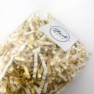 ShredAstic®️ Gold & Ivory ZigZag Crinkle Paper Mix