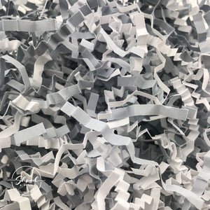 ShredAstic®️ Dove Grey & White ZigZag Crinkle Paper Mix