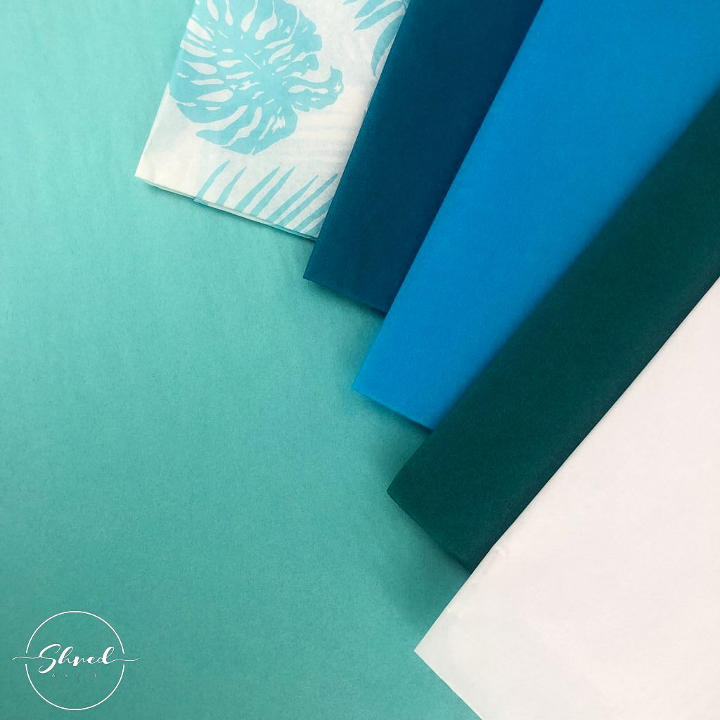 ShredAstic Luxury Aquamarine Tissue Paper + 3M Natural Jute