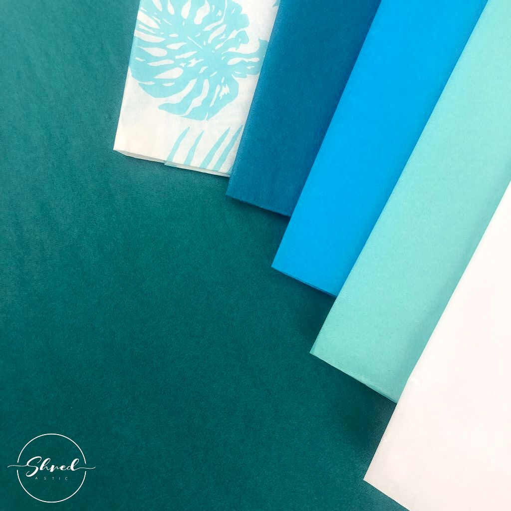 ShredAstic Luxury Teal Tissue Paper + 3M Natural Jute