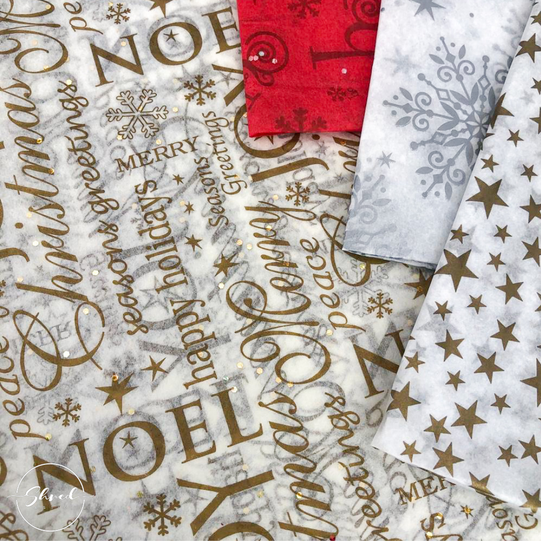 ShredAstic Luxury Noel Christmas Gemstone Tissue Paper + 3M Natural Jute