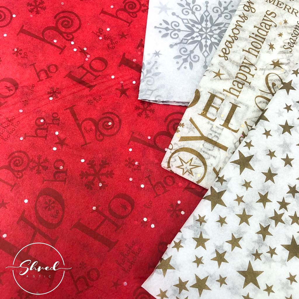 ShredAstic Luxury HoHo Christmas Gemstone Tissue Paper + 3M Natural Jute