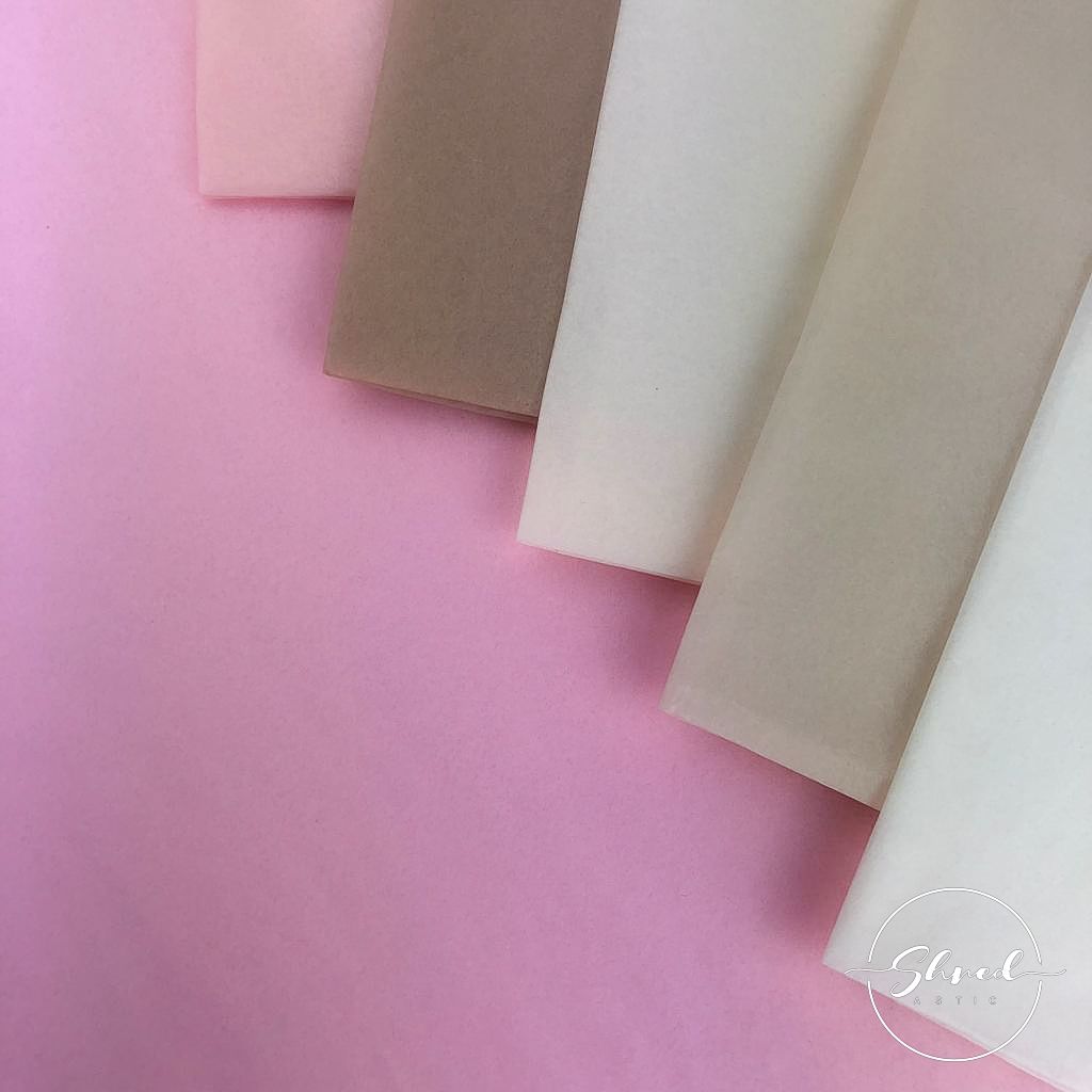 ShredAstic Luxury Light Pink STANDARD Blushes Tissue Paper + 3M Natural Jute