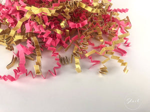 ShredAstic®️ Bespoke Gold Collection In Candy Pink ZigZag Crinkle Paper Mix