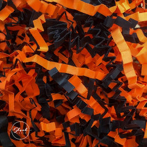 ShredAstic®️ Halloween Orange/Black Trick or Treat ZigZag Crinkle Paper Mix