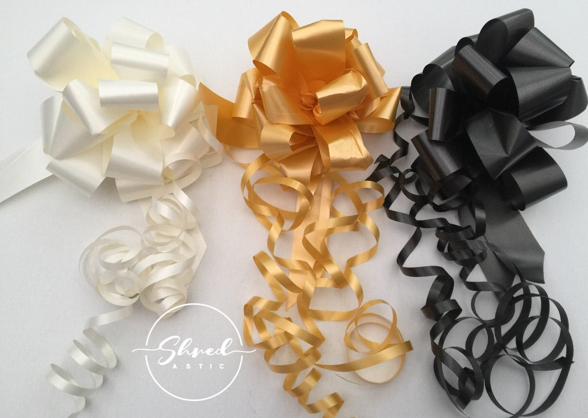 Pull Bow 'Pack of Three' 30MM - Cream, Gold, Black