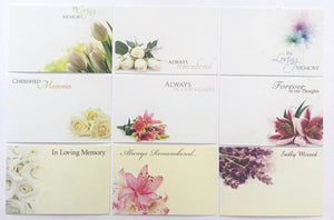 Pack 9 Funeral (Pack of 9) K set Floristry Cards with cello bags
