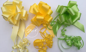 Pull Bow 'Pack of Three' 30MM - Lemon, Yellow, Lime Green