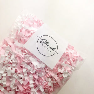 ShredAstic®️ White & Pink ZigZag Crinkle Paper Mix