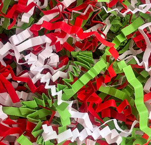 ShredAstic®️ Red, White, Green Xmas ZigZag Crinkle Paper Mix
