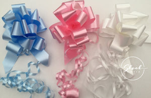 Pull Bow 'Pack of Three' 30MM - Blue, Pink, White