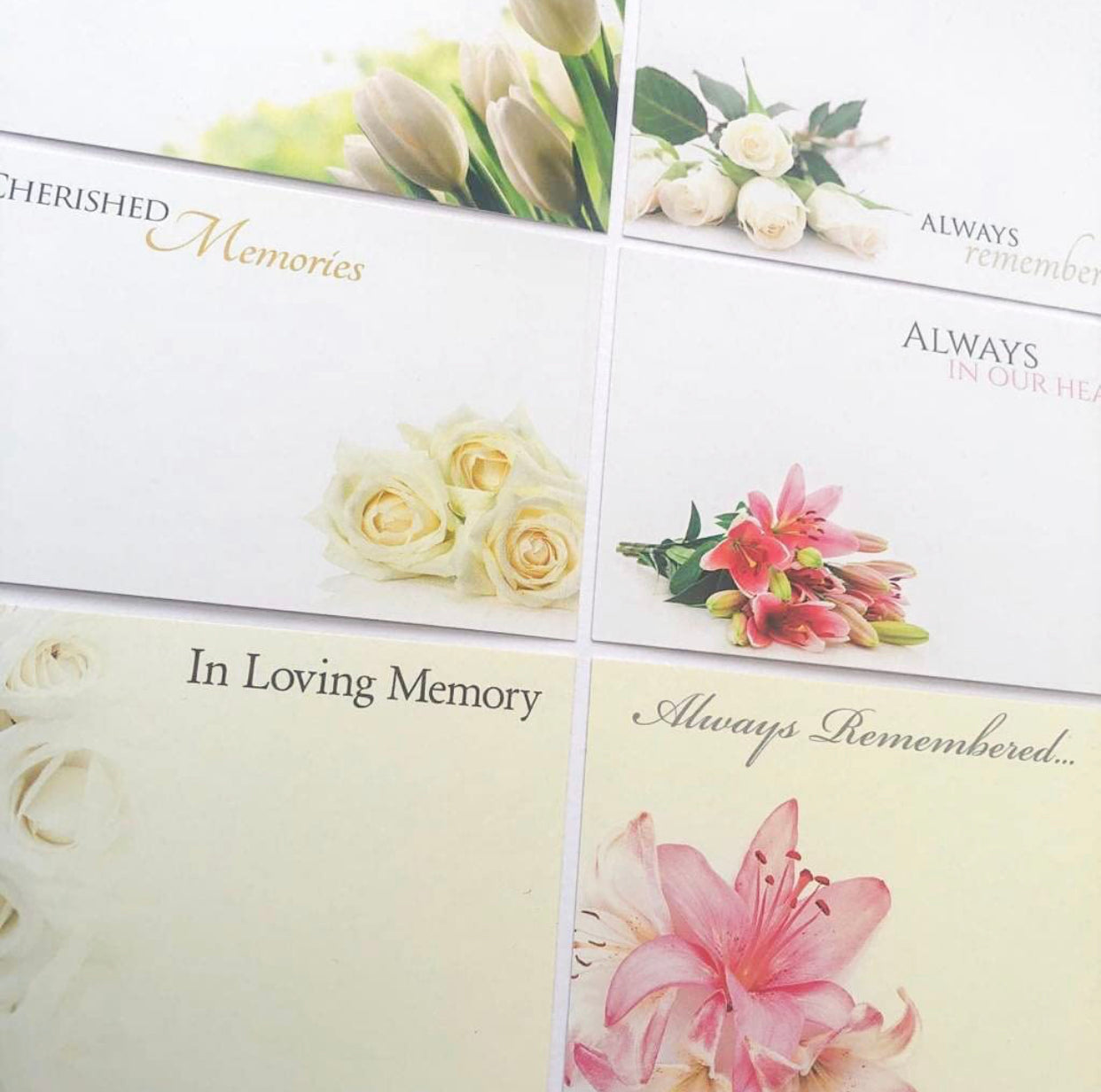 Pack 9 Funeral (Pack of 9) K set Floristry Cards with cello bags