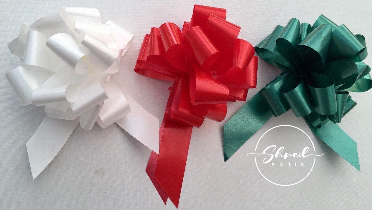 Pull Bow 'Pack of Three' 30MM - White, Red, Green